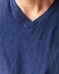 Men's Premium Slub V-Neck Tee - Patriot Blue
