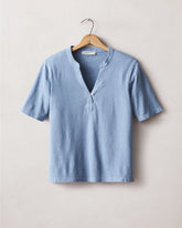 Women's Hemp V-Notch Tee - Colony Blue