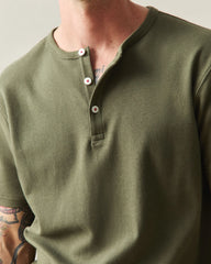 Men's Brushed Henley - Olive Night Heather