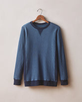 Men's Colorblock Summit Waffle Long Sleeve Crew - Marine Navy Oxford Blue