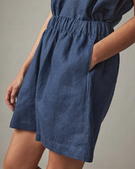 Women's Linen Short - Nautical Blue