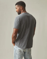 Men's Broken-In Premium Slub Henley - Washed Dark Charcoal