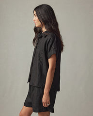 Women's Linen Shirt - Meteorite