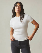 Women's Luxe Rib Crew Tee - White