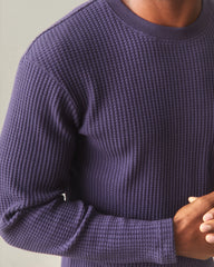 Men's Waffle Long Sleeve Crew - Purple Velvet