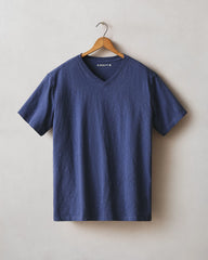 Men's Premium Slub V-Neck Tee - Patriot Blue