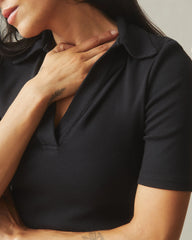 Women's Luxe Rib Popover - Black