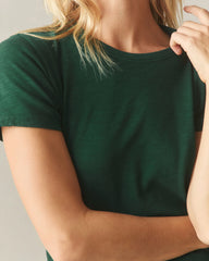 Women's Premium Slub Crew Tee - Dark Green
