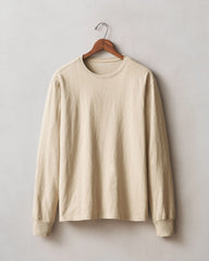 Men's Premium Slub Crew Tee Long Sleeve - White Pepper
