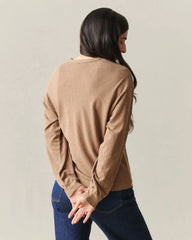 Women's Hemp Long Sleeve Crew Tee - Pine Bark