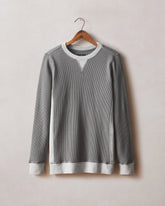 Men's Colorblock Summit Waffle Long Sleeve Crew - Lava Smoke Heather Grey