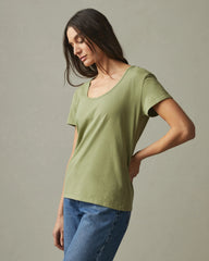 Women's Classic Cotton Scoop Tee - Pale Sage