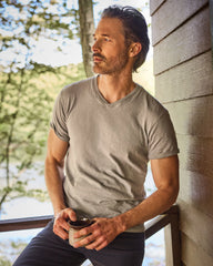 Men's Premium Slub Crew Tee - Steel Grey