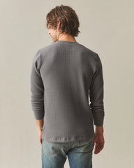 Men's Waffle Long Sleeve Henley - Thunderstorm