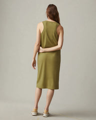 Women's Racer Tank Dress - Peat Moss