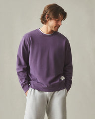 Men's Vintage Wash Relaxed French Terry Crew - Deep Purple