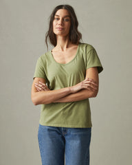 Women's Classic Cotton Scoop Tee - Pale Sage
