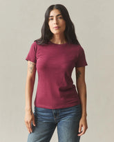 Women's Premium Slub Crew Tee - Holly Berry