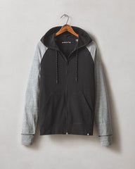 Men's Colorblock Lightweight Full Zip - Dark Charcoal Black Solid Heather