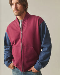 Men's Fleece Colorblock Bomber Jacket - Pomegranate Spellbound
