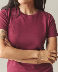 Women's Premium Slub Crew Tee - Holly Berry