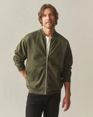 Men's Fleece Bomber Jacket - Deep Olive
