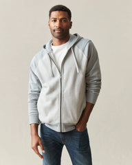 Men's Raglan Colorblock Midweight Full Zip - Athletic Heather Monument