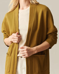 Women's French Terry Cardigan - Tapenade