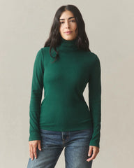 Women's Luxe Rib Turtleneck - Botanical Garden