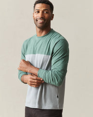 Men's Hemp Colorblock Long Sleeve Tee - Dark Forest Monument