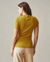 Women's Luxe Rib Crew Tee - Golden Palm