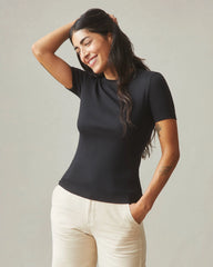 Women's Luxe Rib Crew Tee - Meteorite