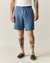 Men's Linen Shorts - Ensign Blue