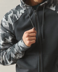 Men's Raglan Classic Full Zip - Black Camo