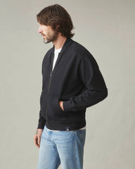 Men's Fleece Bomber Jacket - Black