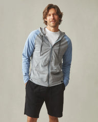 Men's Colorblock Lightweight Full Zip - Blue Jay Dark Charcoal Heather