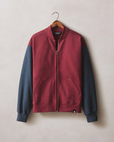 Men's Fleece Colorblock Bomber Jacket - Pomegranate Spellbound