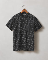 Men's Pocket Tee - Black White Print