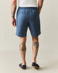 Men's Linen Shorts - Ensign Blue