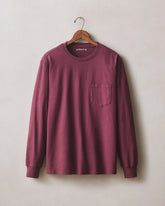 Men's Long Sleeve Pocket Tee - Zinfandel