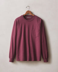 Men's Long Sleeve Pocket Tee - Zinfandel