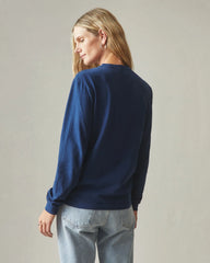 Women's Vintage Crew Long Sleeve Tee - Washed Pageant Blue
