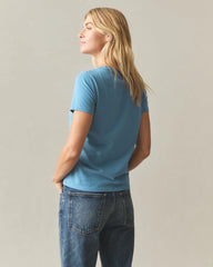 Women's Classic Cotton Crew Tee - Adriatic Blue