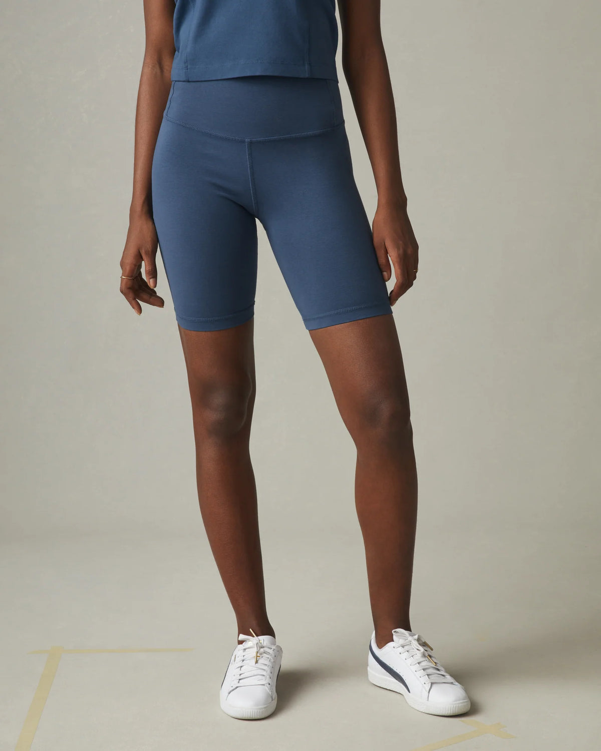 Women's Cotton Stretch Biker Short - Nautical Blue