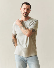 Men's Brushed Crew Tee - Sand Shell Heather