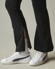 Ponte Zip Flare Pant - Super Black
