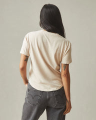 Women's Hemp Jersey Crew Tee - Almond Peach