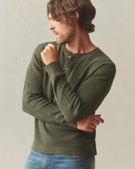 Men's French Rib Henley - Loden