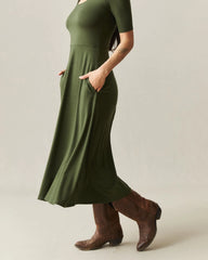 Women's Short Sleeve Flex Dress - Rifle Green