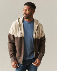 Men's Classic Full Zip Split Seam Vault - White Pepper Turkish Coffee